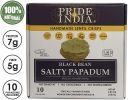 Pride Of India - Salty Black Bean Namkeen Papadum Lentil Crisp - 10 count (3.53oz - 100gm) - Lentil Chips, Gluten-Free Crackers, Healthy Snacks, India