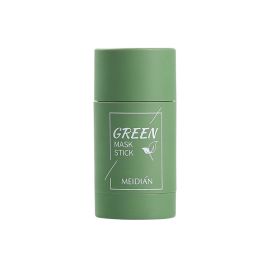 Green Tea Cleansing Solid Mask Purifying Clay Stick Mask Oil Control Anti-Acne Eggplant Skin Care Whitening Care Face TSLM1 (Color: green tea)