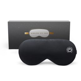 New Cordless Heated Eye Mask for Dry Eyes USB Rechargeable Warming Therapy Graphene Heating Reusable Real Silk Sleep Eye Mask (Color: BLACK SET, Ships From: China)