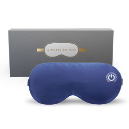 New Cordless Heated Eye Mask for Dry Eyes USB Rechargeable Warming Therapy Graphene Heating Reusable Real Silk Sleep Eye Mask (Color: BLUE SET, Ships From: China)