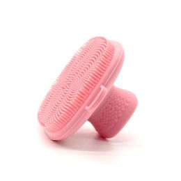Silicone Face Scrubber-Facial Cleansing Brush Manual Waterproof Cleansing Skin Care Face Brushes for Cleansing and Exfoliating (Smell: Pink)