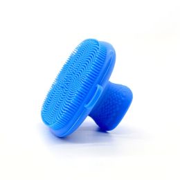 Silicone Face Scrubber-Facial Cleansing Brush Manual Waterproof Cleansing Skin Care Face Brushes for Cleansing and Exfoliating (Smell: Blue)