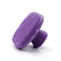 Silicone Face Scrubber-Facial Cleansing Brush Manual Waterproof Cleansing Skin Care Face Brushes for Cleansing and Exfoliating (Smell: Purple)